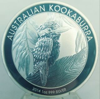 2014 Australian Kookaburra 1 Ounce.  999 Fine Silver Coin From Perth
