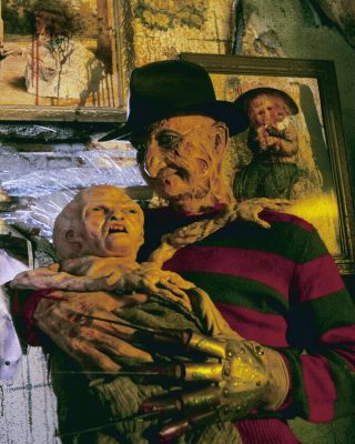 A Nightmare On Elm Street Robert Englund As Freddie Krueger Holding Baby 8x10 Ph