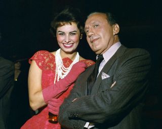 Sophia Loren Jack Benny Candid Smiling Portrait 8x10 Photo