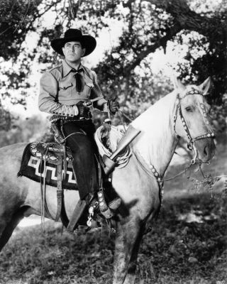Johnny Mack Brown On Horse 8x10 Photo (20x25 Cm Approx)
