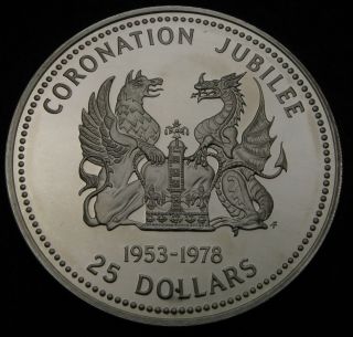 British Virgin Islands 25 Dollars 1978 Proof - Silver - Coronation Jubilee - 1628