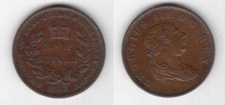 Essequebo & Demerary Guyana - 1/2 Half Stiver Coin 1813 Year Km 9