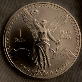 Bu 1993 Mexico 1 Troy Oz.  Silver Libertad - 31.  1 Grams Of.  999 Pure Silver