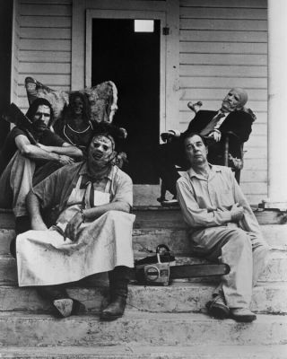 The Texas Chainsaw Massacre Gunnar Hansen Jim Siedow Edwin Neal On Porch Photo
