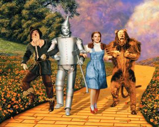 The Wizard Of Oz Judy Garland Cowardly Lion Scarecrow Tin Man 8x10 Photo