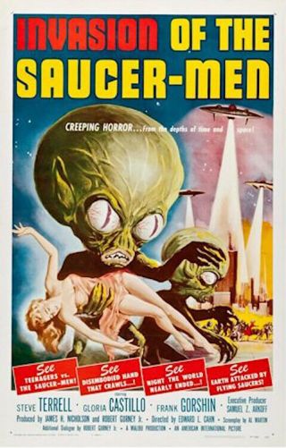 Invasion Of The Saucer - Men - Movie Poster - Sf Classic - 91 X 61 Cm 36 " X 24 "