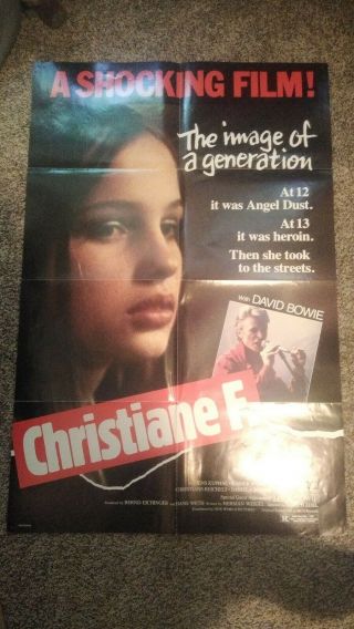 Huge Christiane F.  Poster 39 X 26 David Bowie Berlin 1981 Movie Zoo Station