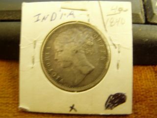 1840 East India Company Silver British India 1 Rupee Queen Victoria Coin