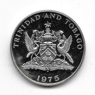Trinidad & Tobago:1975 5 dollars Scarlet Ibis silver PROOF 2