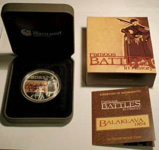 2009 Perth Tuvalu $1 Dollar Famous Battles In History Balaklava Silver Coin