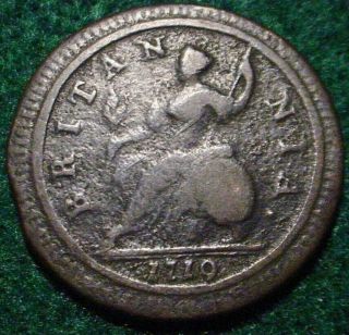 1719 1/2 Penny Great Britain Old British Copper