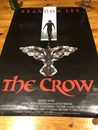 The Crow Brandon Lee 1994 Australian Theatrical Poster Vgc.