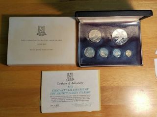 1973 Coinage Of British Virgin Islands Franklin Bird 6 Coin Proof Set