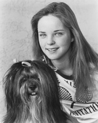 Melissa Sue Anderson With Dog Little House B&w Photo