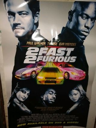 2003 2 Fast And 2 Furious Movie Poster Rare Mitsubishi Dealership Prom