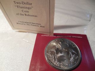 1974 Two Dollar Flamingo Coin Of The Bahamas Uncirculated