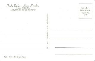JUDY TYLER & ELVIS PRESLEY - hollywood MOVIE STAR/ duo 1950s FAN postcard 2