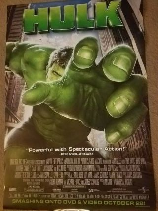 Hulk 27 " X 40 " Movie Poster / Ang Lee - Eric Bana / 2003 Marvel Comics / Rare