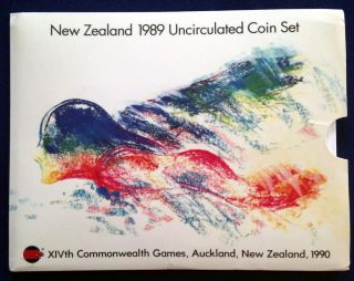 1989 Zealand - Official Bu Set (5) W/ Commonwealth Games Dollar - Ram Pk