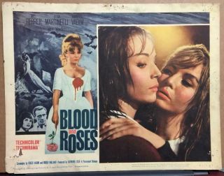 Annette Vadim Elsa Martinelli Holding Each Other Blood And Roses Lobby Card 3553