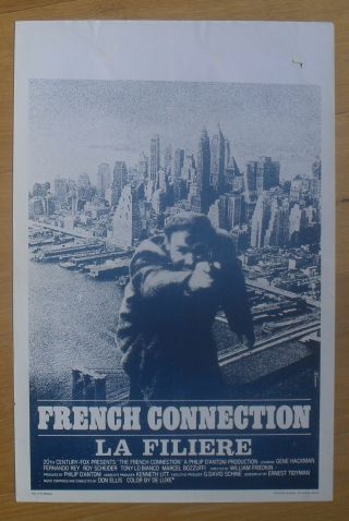 French Connection Gene Hackman Belgian Movie Poster 