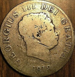 1818 Great Britain George Iii Silver Half Crown Coin