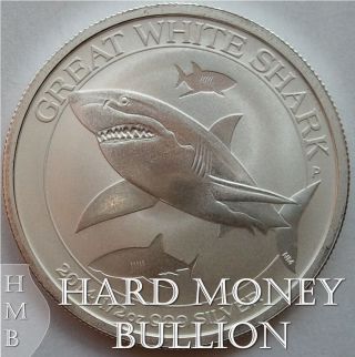 2014 1/2 Oz Silver Australia Great White Shark Coin Australian Perth Sku126