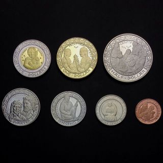 Santa Ysabel Set Of 7 Coins (1,  5,  10,  25,  50 Cents,  1,  5 Dollars),  2012,  Unc,