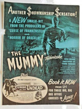 The Mummy & Curse Of The Undead - 1959 Horror Double Feature Trade Ad