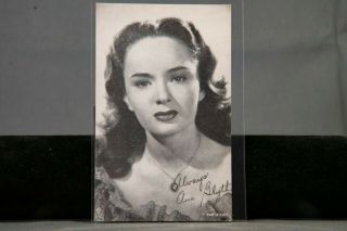 Ann Blyth Exhibit Arcade Card,  Hollywood Actress Signed Postcard Print 1940 Pc3