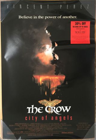 The Crow City Of Angels Movie Poster 2 Sided Vf 27x40 Vincent Perez