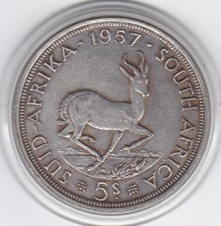 South Africa 1957 Five Shilling - Silver (50) Coin