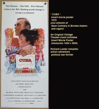 Cuba Movie Poster 1979 Sean Connery & Brooke Adams And Cigars