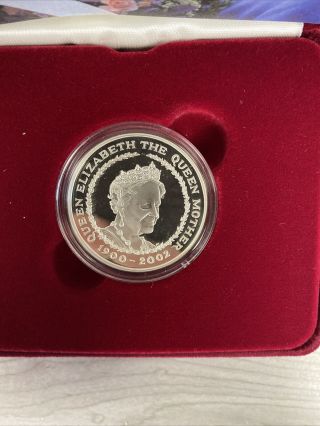 2002 Silver $5 Pound Proof Memorial Crown " The Queen Mother "
