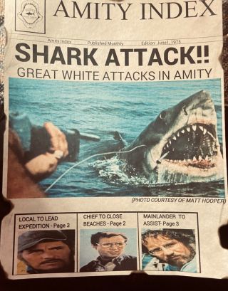Jaws 1975 Bruce News Print