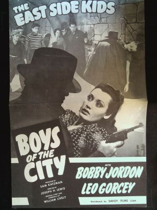 Boys Of The City Pressbook 1940 Bobby Jordan,  Leo Gorcey