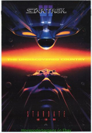 Star Trek Vi Movie Poster 27x40 Advance Style One Sheet William Shatner
