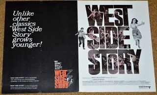 West Side Story 1968r 12x18 Movie Trade Ad Natalie Wood Musical
