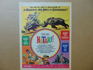 1962 Hatari Movie Trade Release John Wayne Vintage Art Print Ad