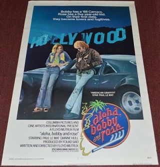 Aloha,  Bobby & Rose 1975 27x41 Movie Poster Paul Le Mat & 1968 Camaro