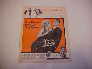 1962 Lover Come Back Vintage Movie Ad - - Rock Hudson,  Doris Day,  Tony Randall More