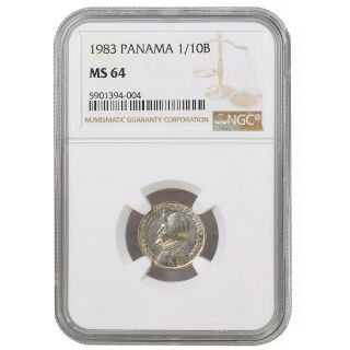 Panama 1/10 Balboa 1983 Arms With 9 Stars Ngc Ms 64 Km 10