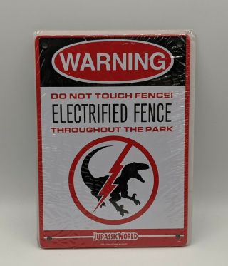 Loot Crate Exclusive Jurassic Park World Electrified Fence Sign