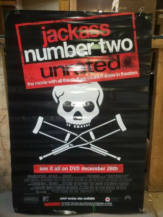 Jackass Number Two 2006 Rolled 27.  25x39.  75 Dvd Promotional Poster