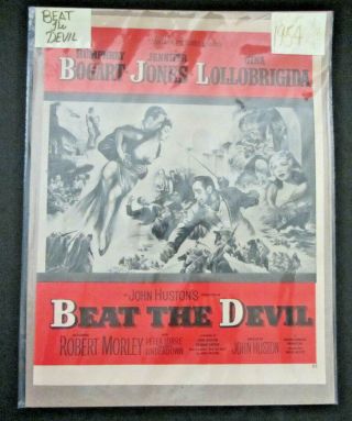 Movie Poster " Beat The Devil " 1854 Window Card 10x13 Bogart/jones/gina Lollo Vgc