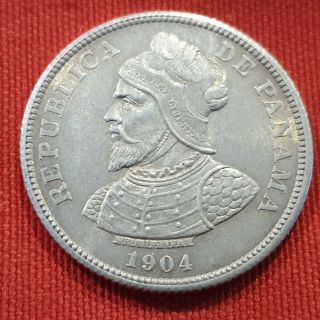Vicuscoin - Panama - Silver - 25 Centesimos De Balboa - Year 1904