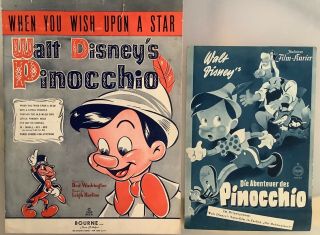 Austrian Herald Walt Disney Pinocchio And Songsheet