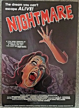 " Nightmare " Slasher Movie Press Book 1981