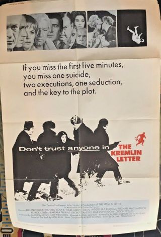 The Kremlin Letter Movie Poster Folded 40 " X 27 "