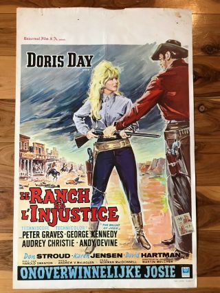 Belgian Movie Poster 14x22: The Ballard Of Josie (1967) Doris Day